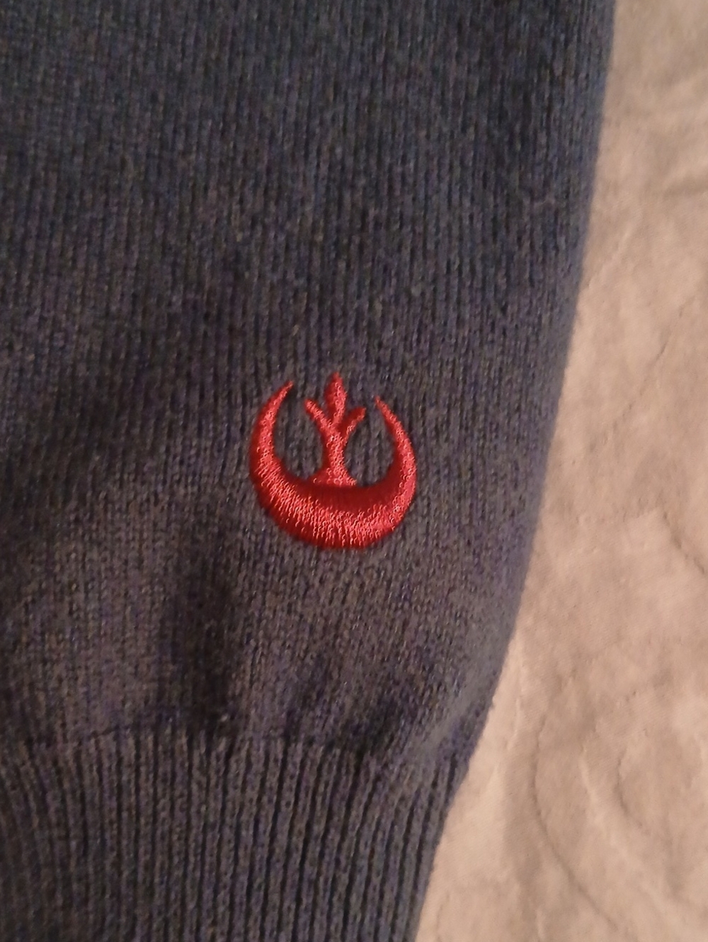 STAR WARS  Her Universe Navy X-Wing Embroidered Cardigan Sweater Size S/M - Picture 14 of 14